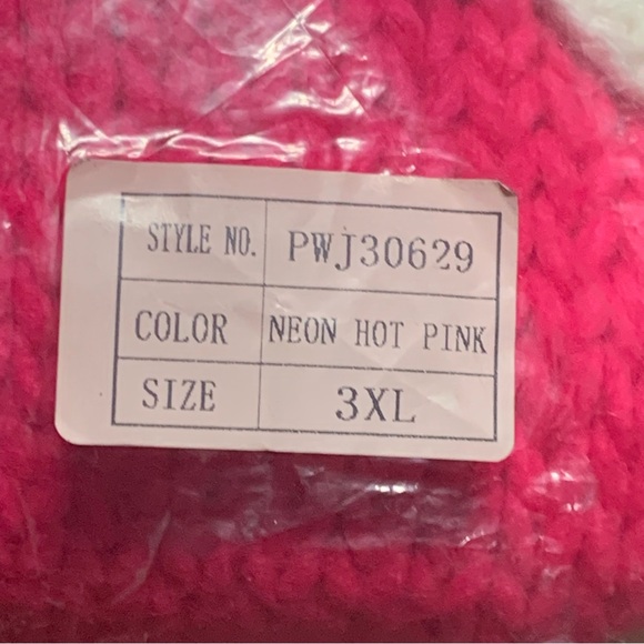 Womens Davi & Dani Floral Appliqué Cardigan Sweater | 3XL | Neon Hot Pink NEW!! - Picture 8 of 12